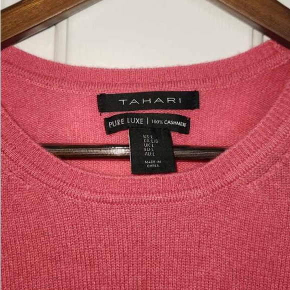 TAHARI Pure Luxe Coral Cashmere sweater - Picture 2 of 3